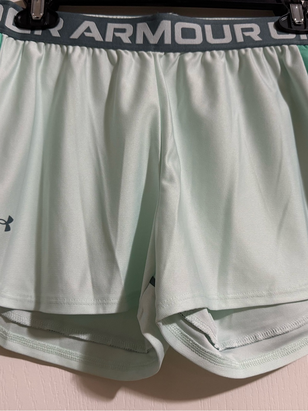 Under Armour Mint Green Women's Athletic Shorts - Picture 1 of 4